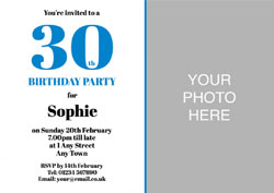 30th photo birthday party invitations