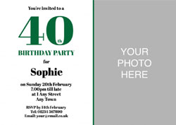 40th photo birthday party invitations