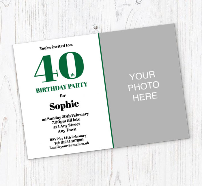 40th photo birthday party invitations