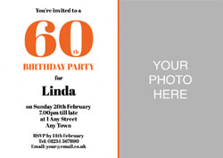 60th photo birthday party invitations