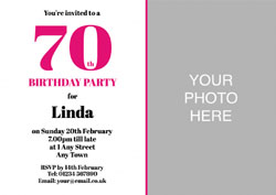 70th photo birthday party invitations