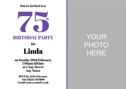 75th photo birthday party invitations
