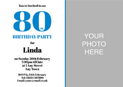 80th photo birthday party invitations