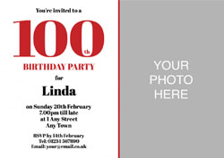 100th photo birthday party invitations