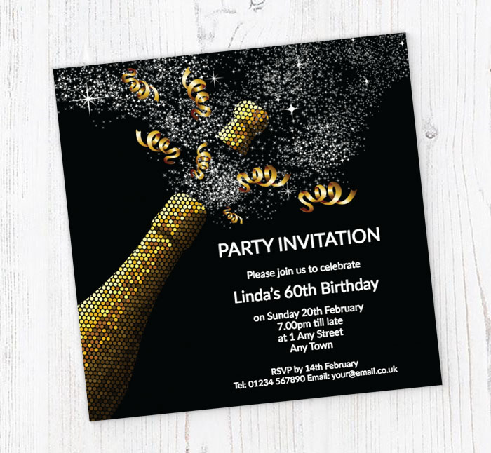 LADIES 60TH BIRTHDAY PARTY INVITES INVITATIONS X 10 PACK & ENVELOPES 