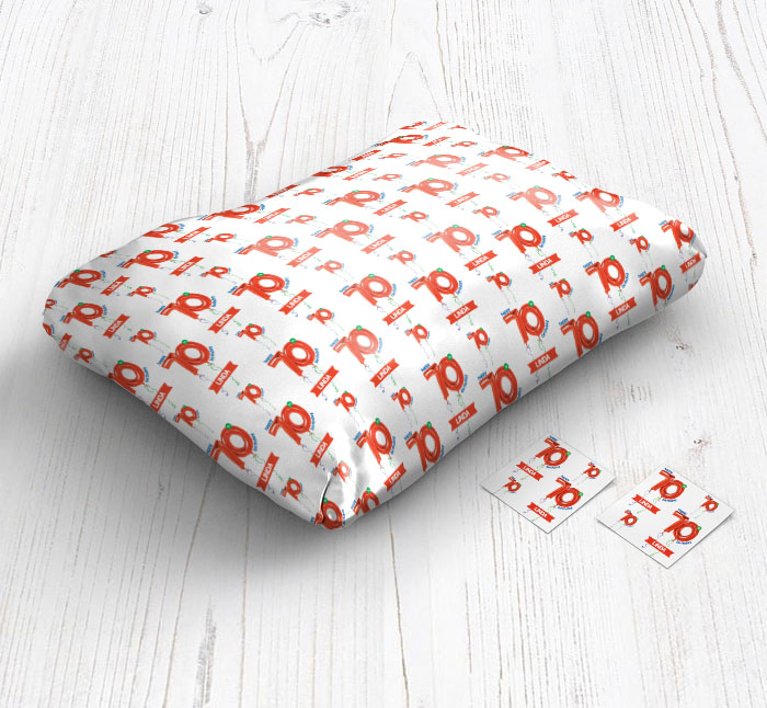 70th red balloon wrapping paper