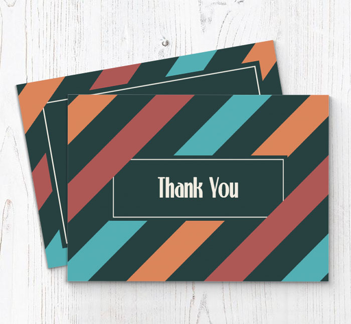 stripes thank you cards