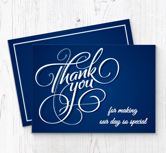 dark blue thank you cards