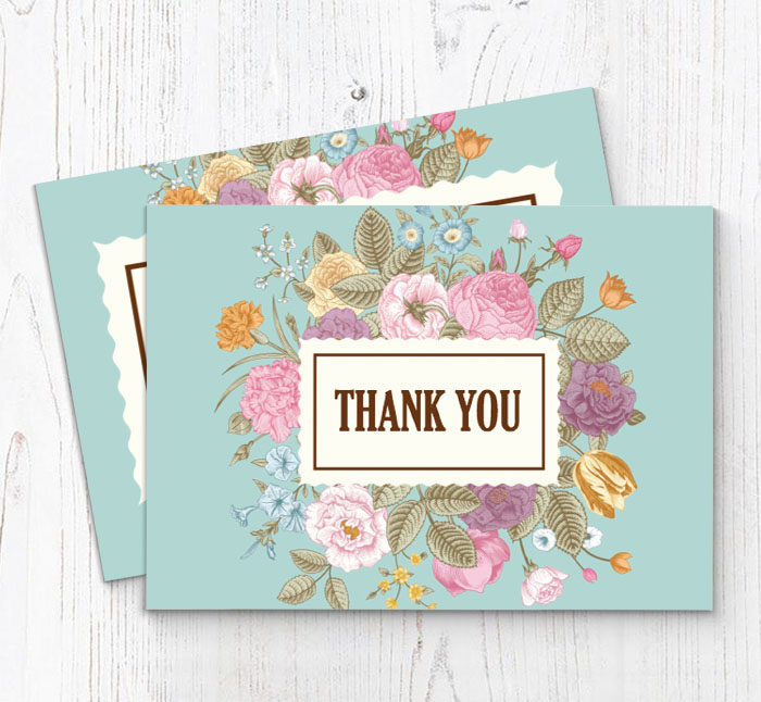 floral thank you cards