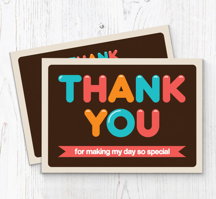 bubble text thank you cards