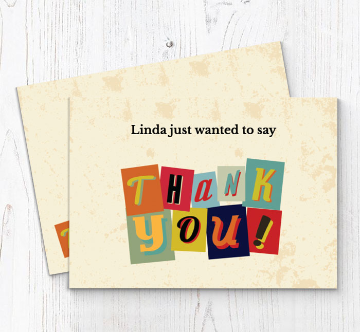 cut out thank you cards
