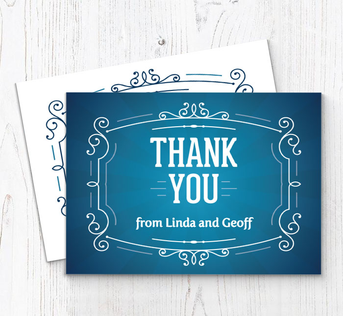 ornate border thank you cards