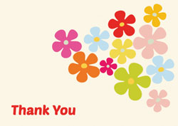 floral cream thank you cards