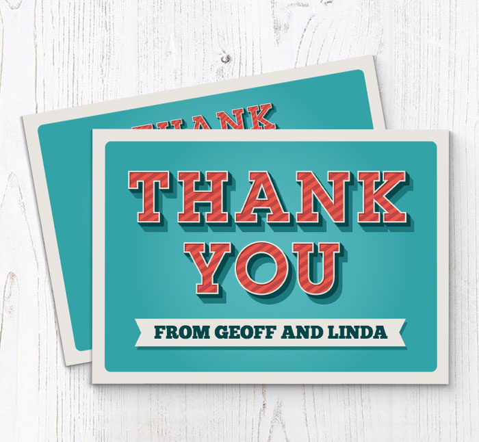 retro thank you cards