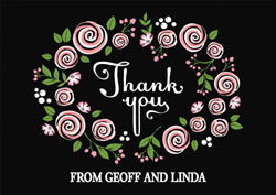 black and pink thank you cards