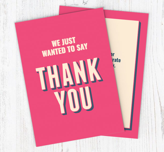 pink thank you cards