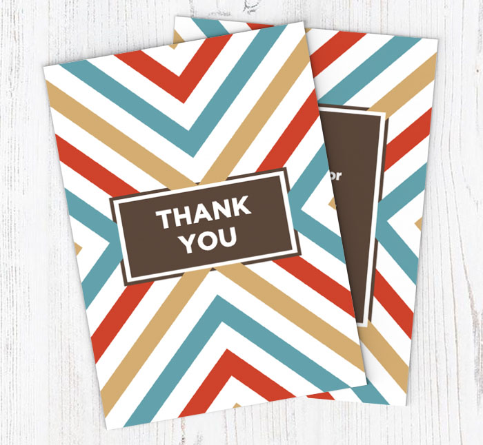 chevron thank you cards