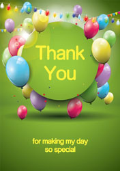 green balloon thank you cards