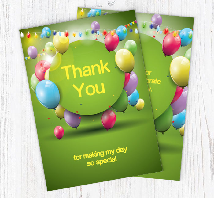 green balloon thank you cards