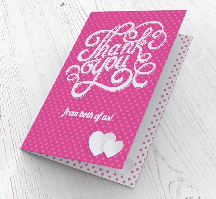 pink dots thank you cards