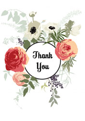 flowers thank you cards