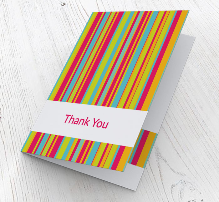 vertical stripes thank you cards