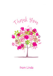 pink tree thank you cards