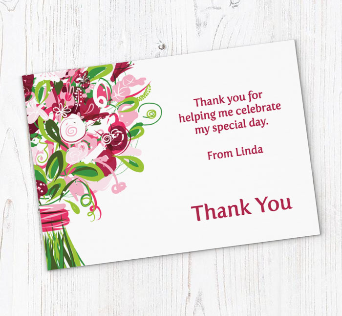 bouquet thank you cards