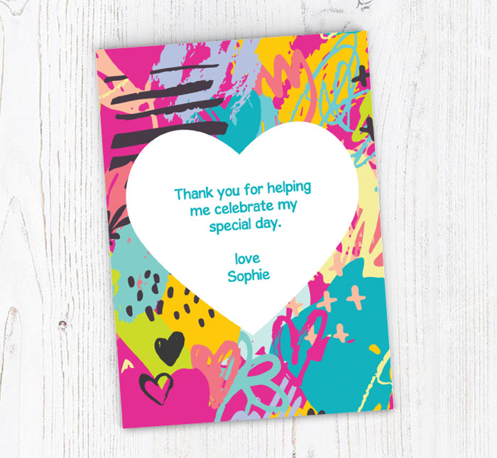 painted doodles thank you cards