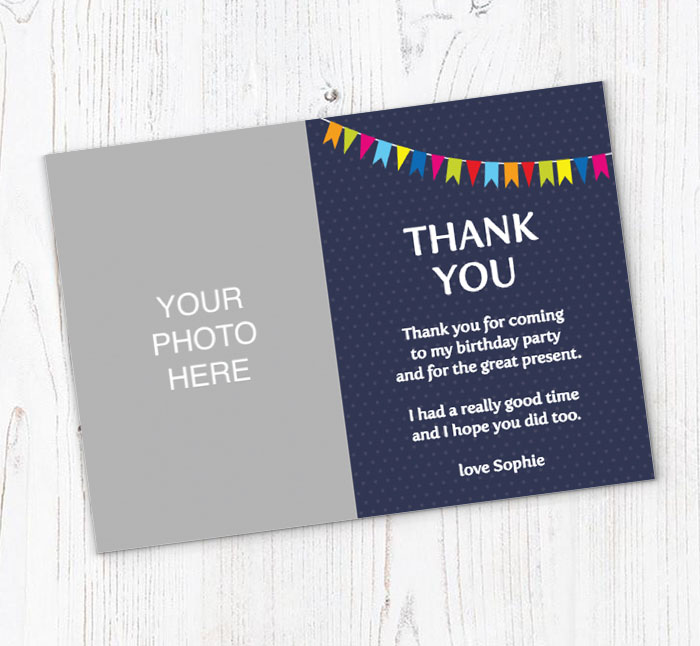 party photo thank you cards