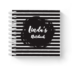 black striped mini notebook