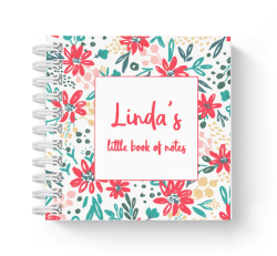 red flowers mini notebook