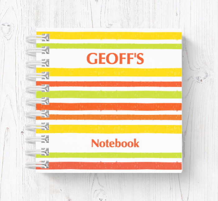 orange and yellow mini notebook