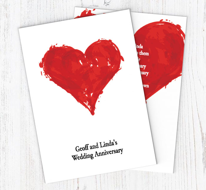 red heart anniversary invitations