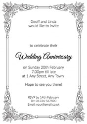 ornate border anniversary invitations