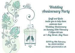 birdcage anniversary invitations
