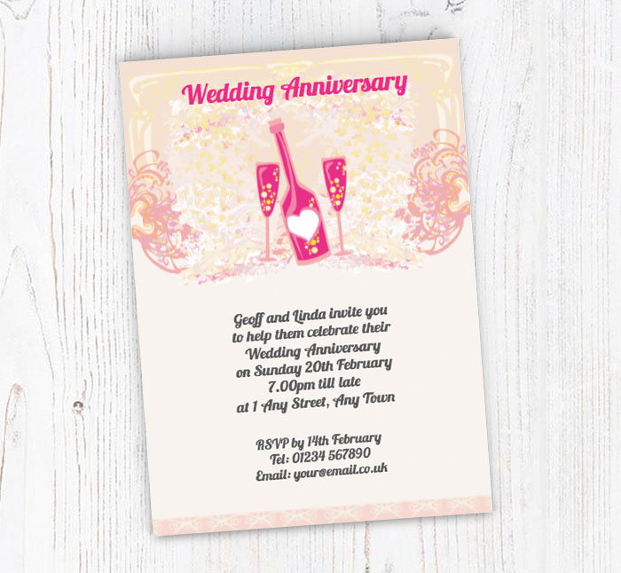 champagne anniversary invitations