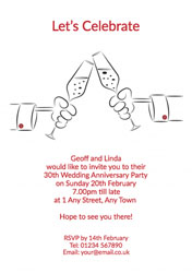 cheers anniversary invitations