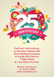 25th abstract anniversary invitations