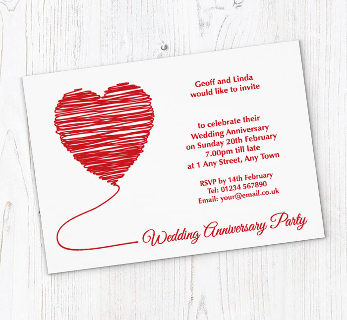 heart scribble invitations