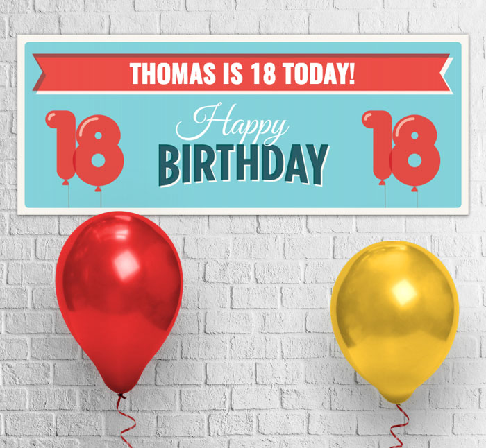 18th balloons party banner