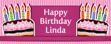 cake and candles party banner