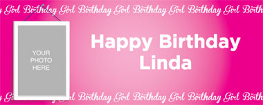 birthday girl photo upload party banner
