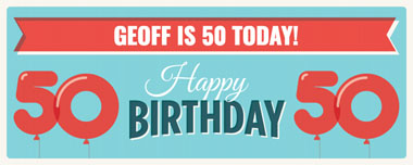 50th balloons party banner