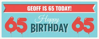 65th balloons party banner