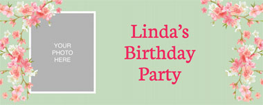 floral frame photo upload party banner