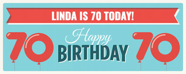 70th balloons party banner