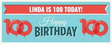 100th balloons party banner