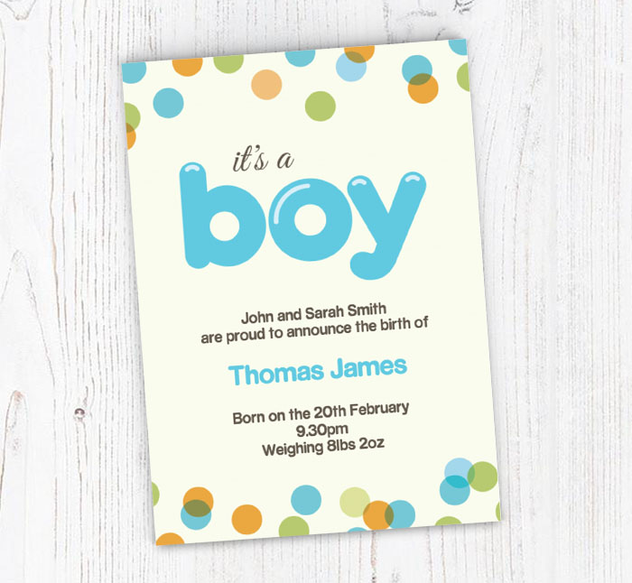 dotty baby boy announcements