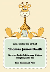 giraffe baby announcements